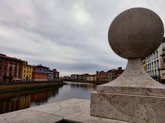 Lungarno in Pisa with scenic riverside view and historic buildings