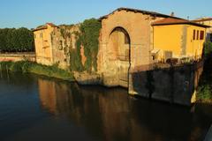 Pisa Lungarno with historic buildings along the Arno River