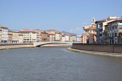 Arno River with Ponte di Mezzo in the background