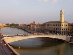 view of the middle bridge over the Arno River in Pisa