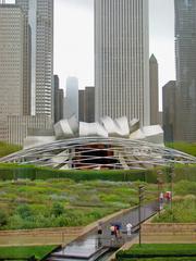 Chicago skyline viewed from the Art Institute