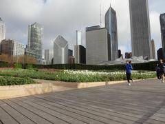 Wooden walkway in Laurie Gardens, Millennium Park