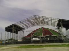 Pantai Festival Stage Ancol with clear blue sky