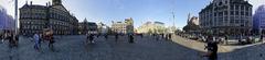 Dam Square in Amsterdam panoramic view