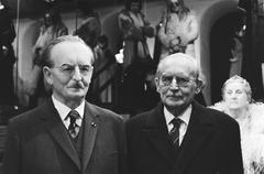 Dr. W. Drees at the Wax Museum in Amsterdam, 1971