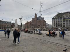 empty Dam Square in Amsterdam during corona crisis