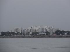 buildings at the bank of Hussain Sagar in Hyderabad