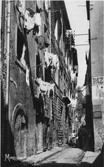 narrow street in Marseille with laundry hanging