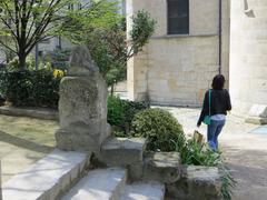 stone steps in Square René-Viviani, Paris