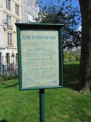 Historic information board in Square René-Viviani, Paris