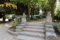 Old stones in Square René-Viviani, Paris