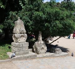 Historic stones in Square René-Viviani, Paris