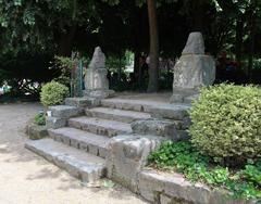 Old stones in René-Viviani Square, Paris