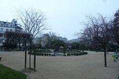 Square René-Viviani in Paris with view of Church of Saint-Julien-le-Pauvre