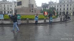 religious group preaching in Plaza San Martín