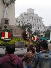 floral arrangements dedicated to San Martin during Peruvian national holidays