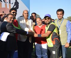 Kota Chambal Tigers' Captain Dishant Yagnik receiving Man of the Match Award at RCL 2016