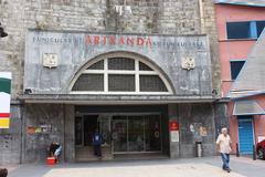 Funicular Artxanda lower station at the bottom of Mount Artxanda in Plaza Funikularreko Bilbao Spain July 2010