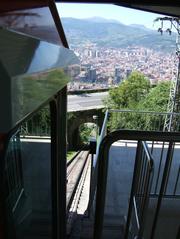 Funicular de Artxanda in Bilbao viewed from the top station platform