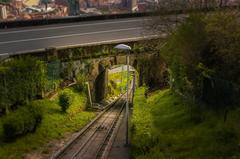 Tram to the mountain in Bilbao, Spain