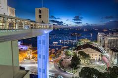 Evening view of Lacerda Elevator in Brazil