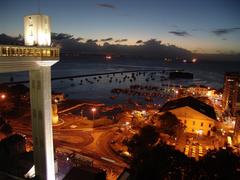 Night view of Baía de Todos os Santos from the terrace next to the Lacerda elevator