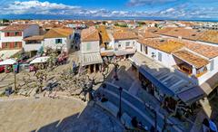 Les Saintes-Maries-de-la-Mer from Church roof in Camargue