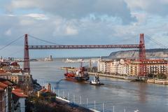 Bizkaia zubia bridge over river