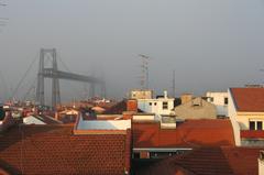 Bizkaia Bridge with fog