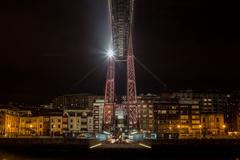 Bizkaia Bridge at night