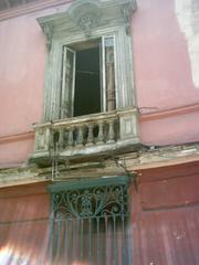 Traditional limeño balcony in Lima, Peru