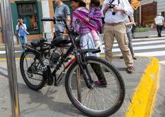 Motorized mountain bike in Lima, Peru