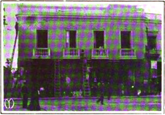 The centre of Lima during a mass repainting campaign in 1909