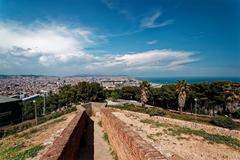 panorama view over Barcelona from Castell de Montjuïc