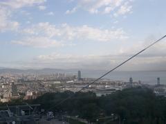 Barcelona city view from Teleferic de Montjuic