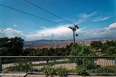 Panoramic view from Montjuïc with a focus on Sagrada Família, Barcelona