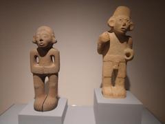 Pre-Hispanic clay figures at Museo Amparo