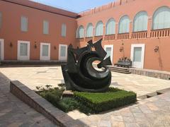 Outdoor patio within Amparo Museum in Puebla, Mexico