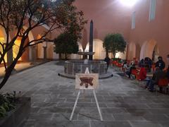 Central patio of Museo Amparo during a museum night event