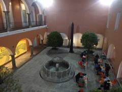 central patio of the Museo Amparo during a night at the museum event