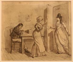 Charlotte Corday visiting Marat, anonymous drawing