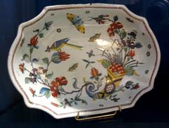 18th-century Rouen faience plate at Musée Lambinet in Versailles