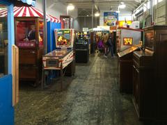 Row of antique arcade machines at Musee Mecanique in San Francisco