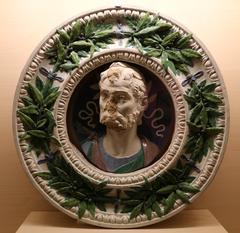 Andrea della Robbia's 1492 tondo depicting a bust of an emperor