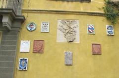 Museo Stibbert exterior with heraldic emblems