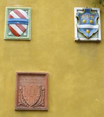 Museo Stibbert exterior with heraldic shields