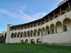 Arezzo town hall building with clock tower