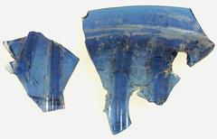 blue Gallo-Roman glass cup fragment