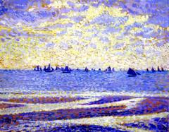 fishing boats at Boulogne-sur-Mer by Théo van Rysselberghe