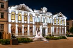 Museum of Fine Arts at night in Carcassonne, Aude, France